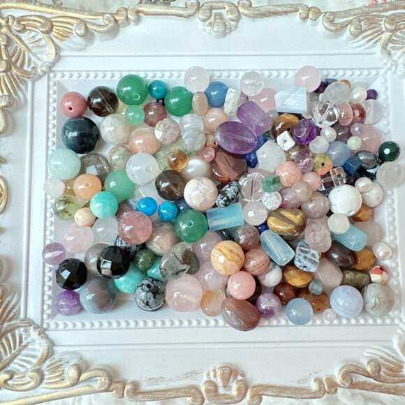 200+ Pieces Mixed 4~12mm Semi-Precious Stones Assorted Loose Beads Mix - Picture 11 of 11